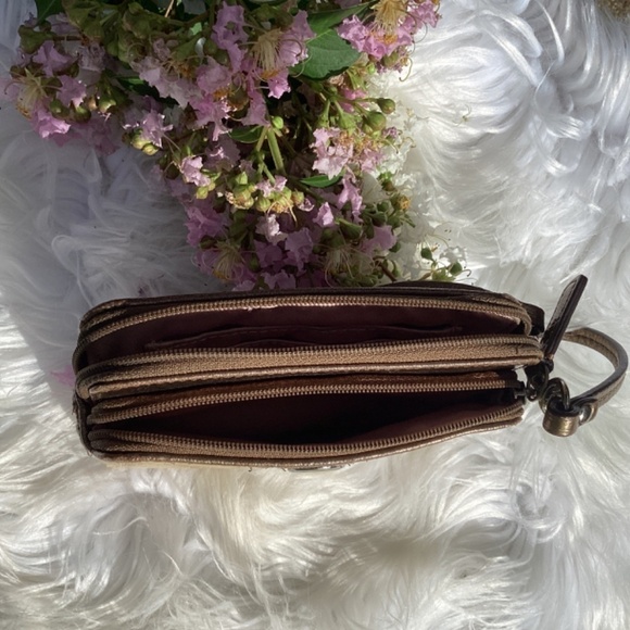 Coach Later Date Signature Canvas Double Zipper Wristlet/Wallet - Picture 8 of 8